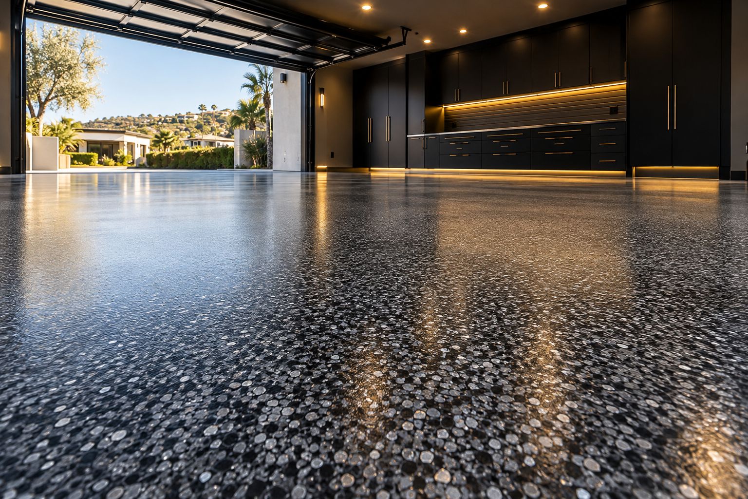 Full-flake epoxy garage floor